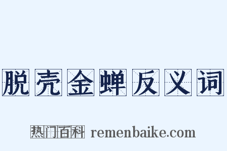 脱壳金蝉反义词是什么意思的图片